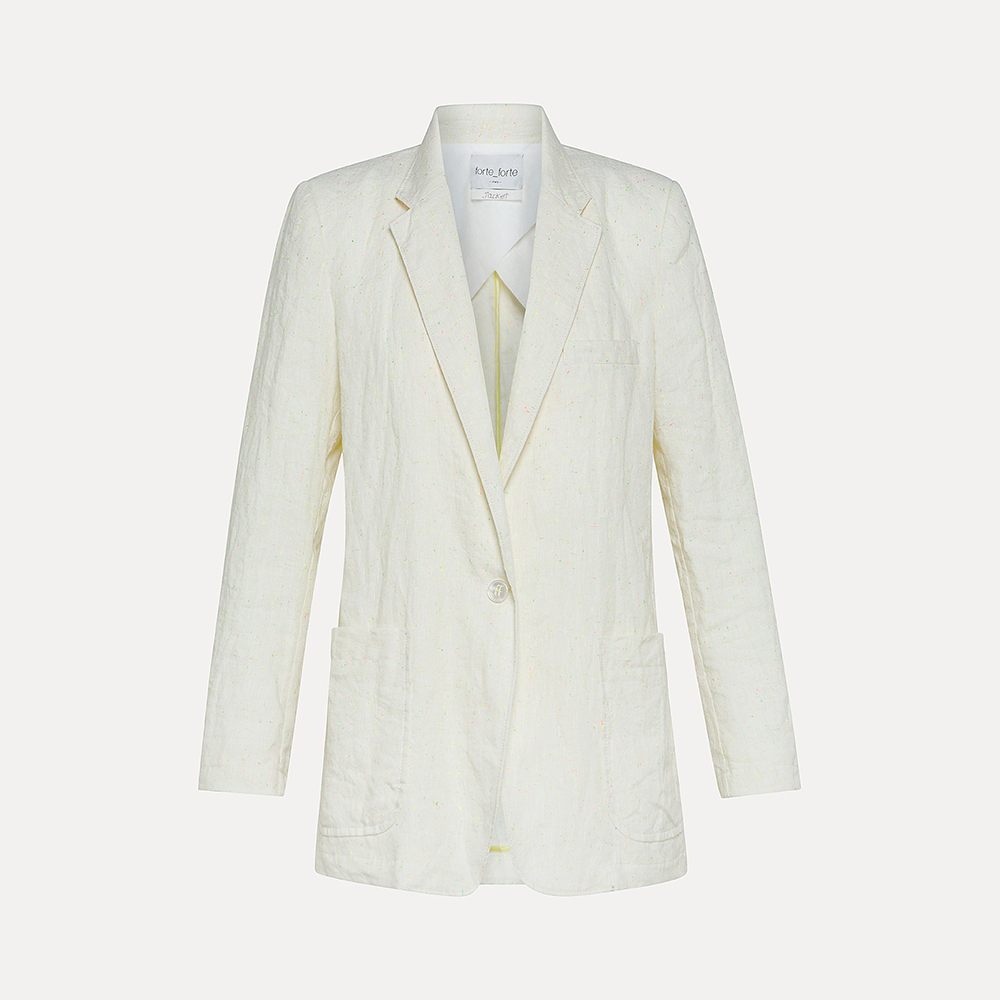 giacca over lino bottonato