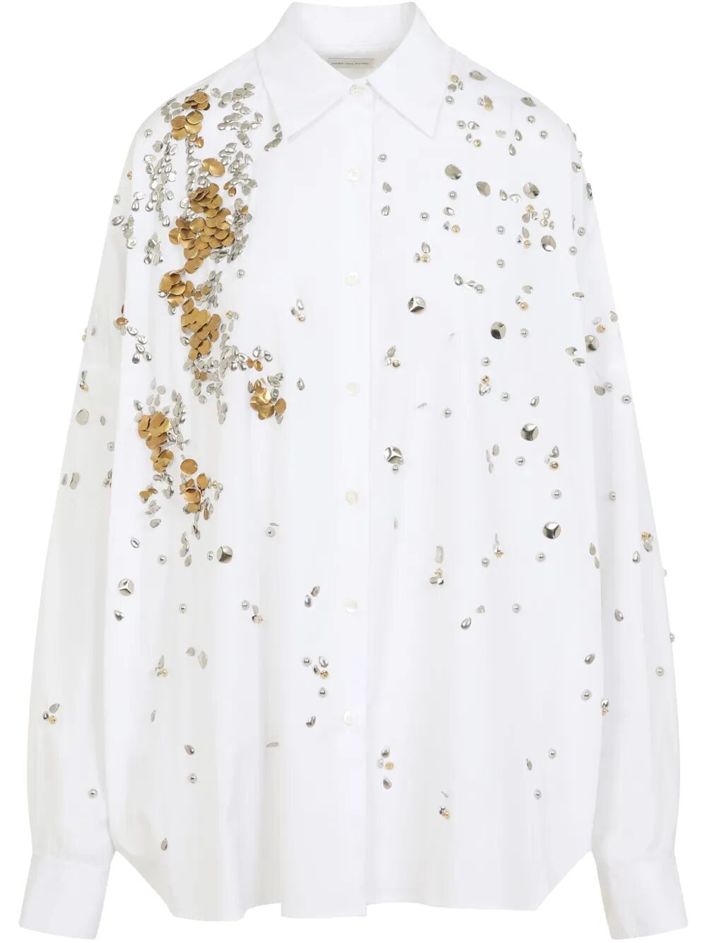 Camicia a maniche lunghe con decorazioni metalliche