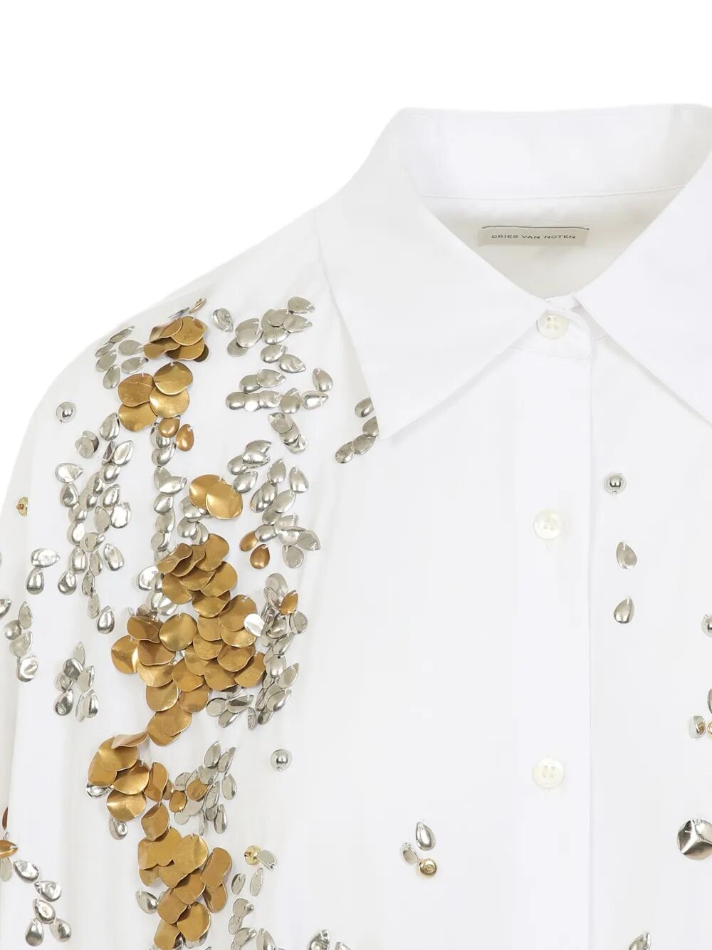 Camicia a maniche lunghe con decorazioni metalliche