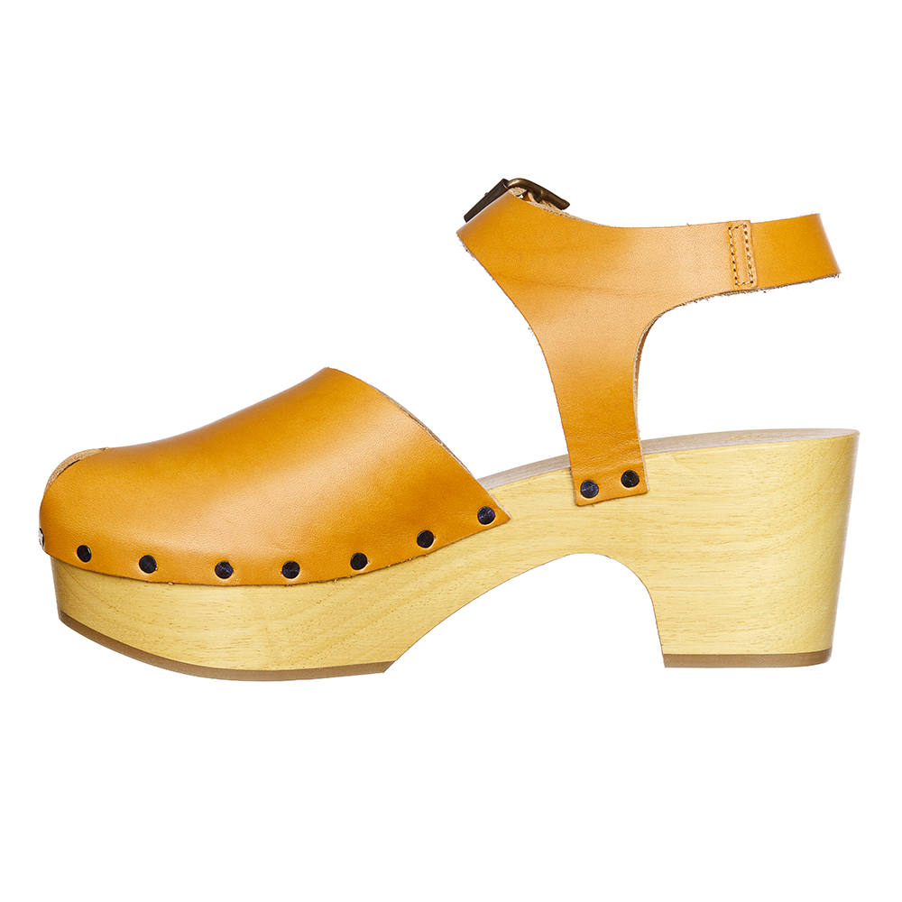 zoccolo clog alto legno buco