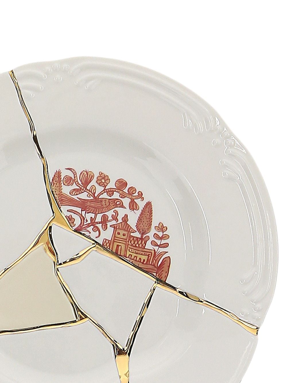 PIATTO PIANO IN PORCELLANA ø Cm.27,5 h.3 "KINTSUGI-n`1"