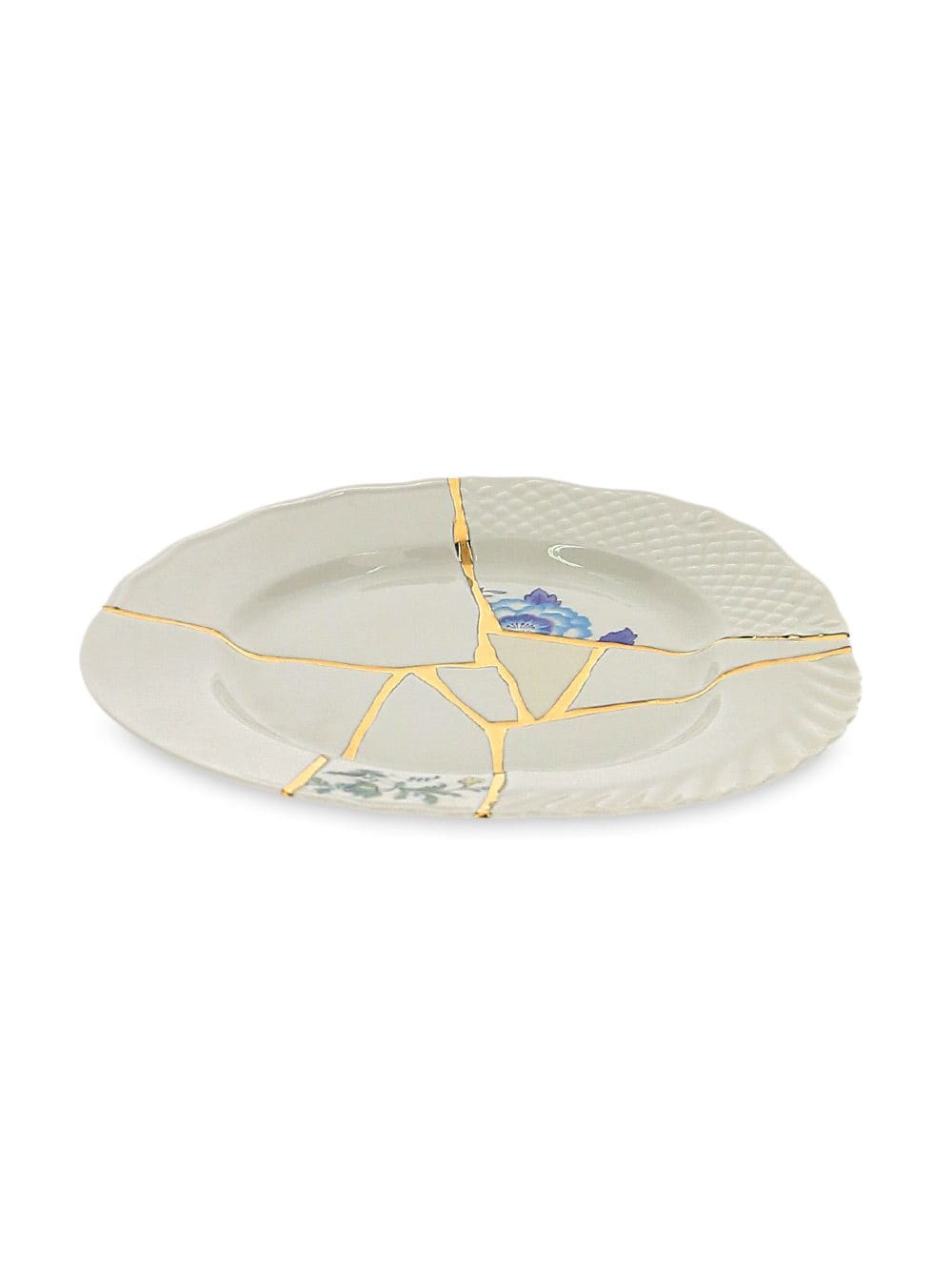 PIATTO PIANO IN PORCELLANA ø Cm.27,5 h.3 "KINTSUGI-n`3"