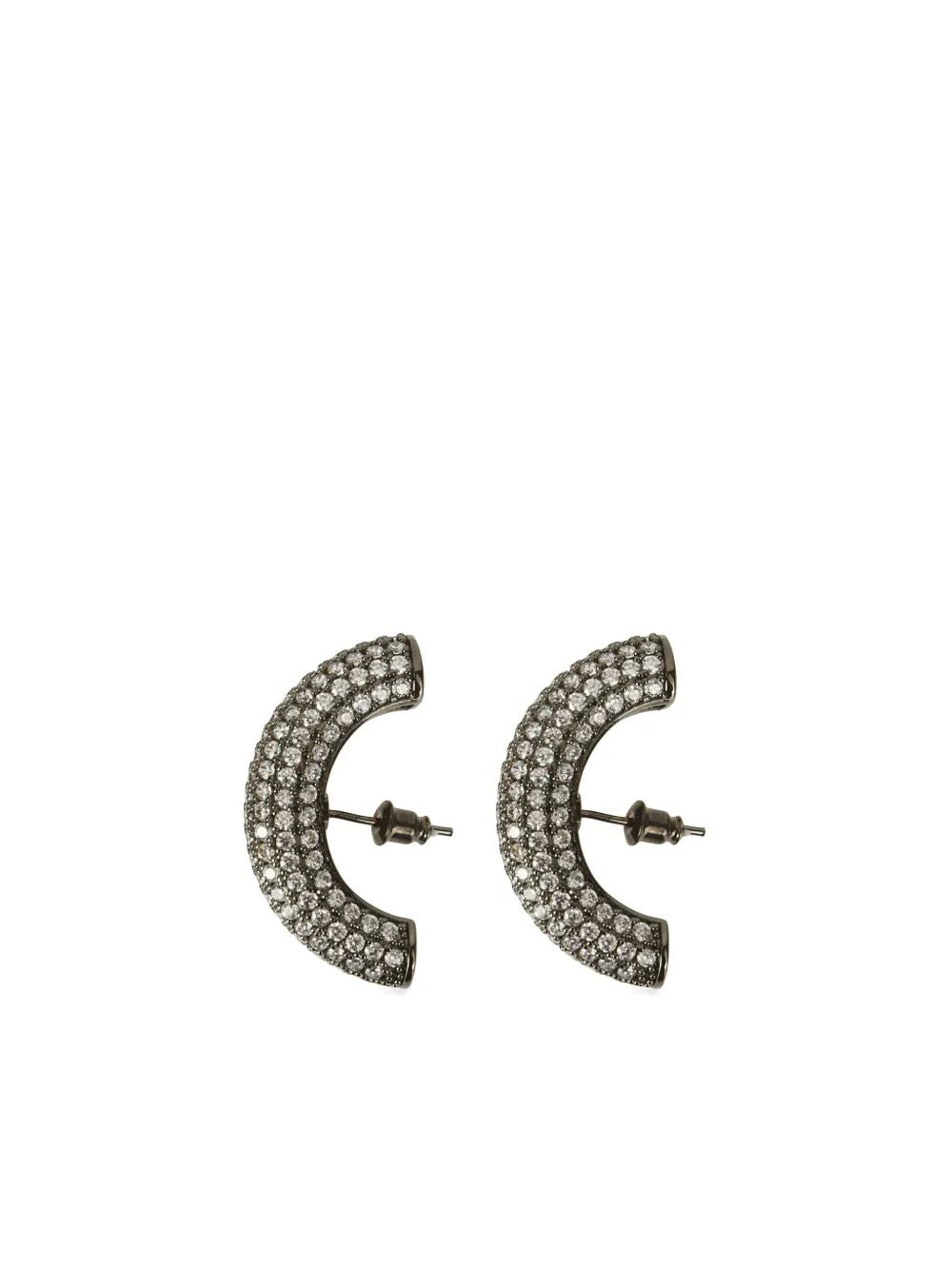 Half Moon Crystal Hoops
