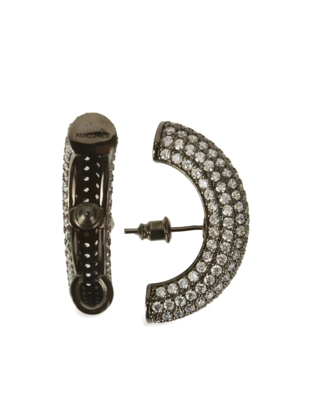 Half Moon Crystal Hoops