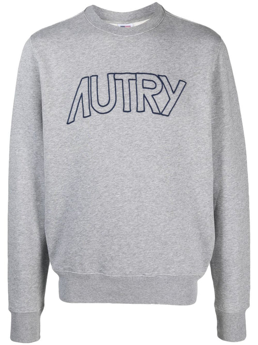 Crew neck sweatshirt with embroided logo
