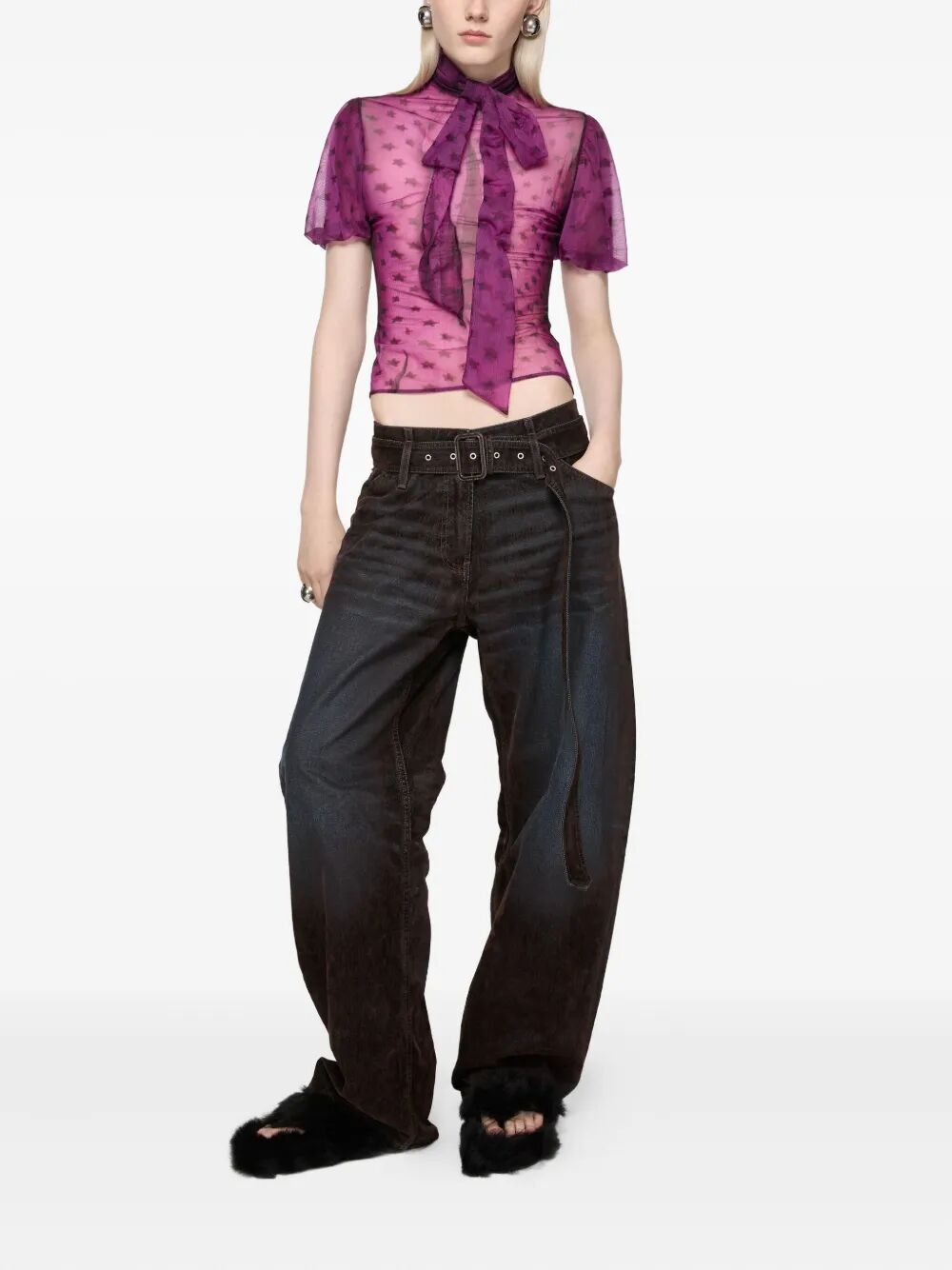 Jeans con effetto velluto