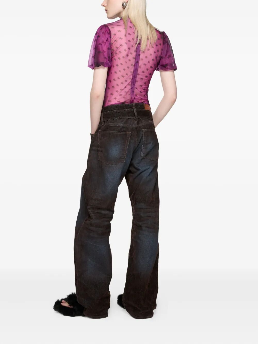 Jeans con effetto velluto