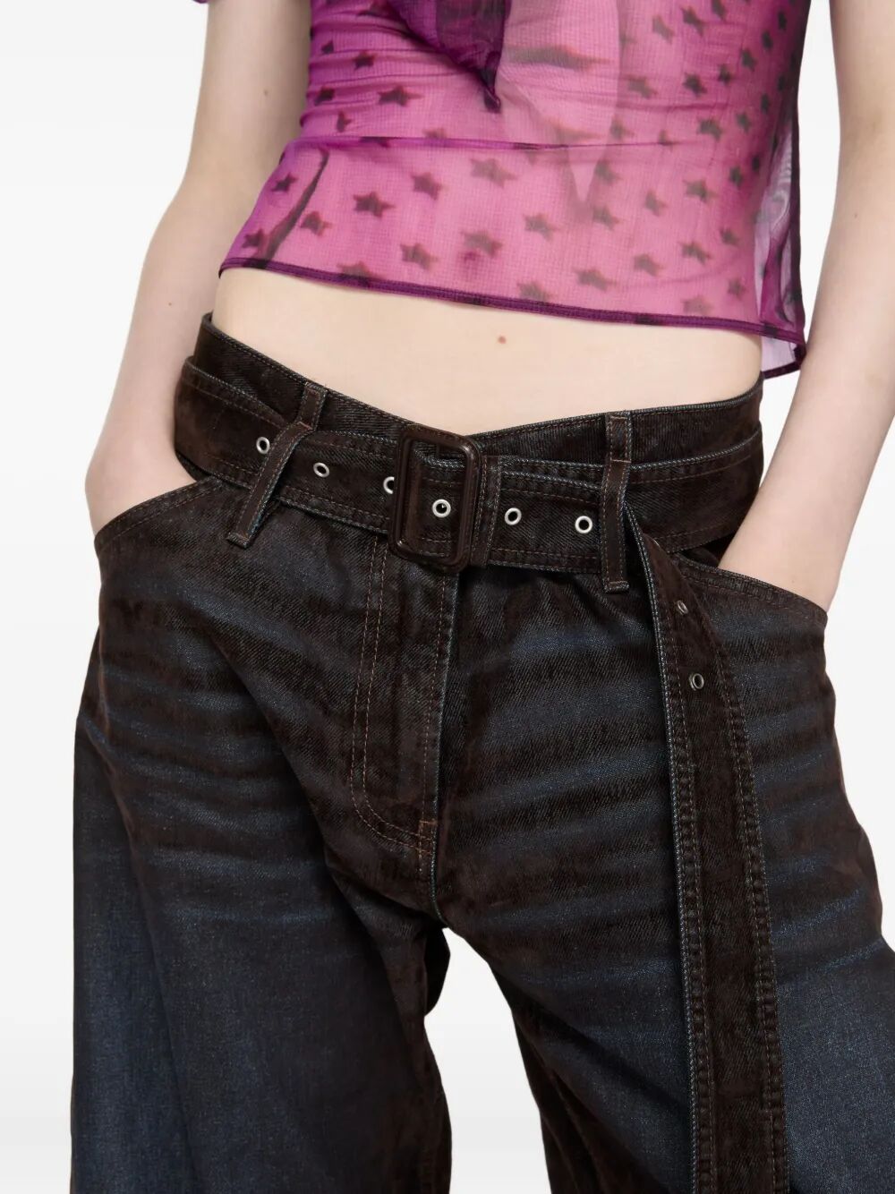Jeans con effetto velluto