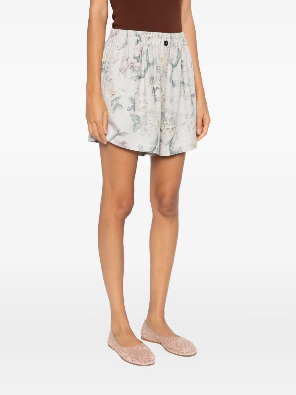 Pantaloncini con stampa floreale