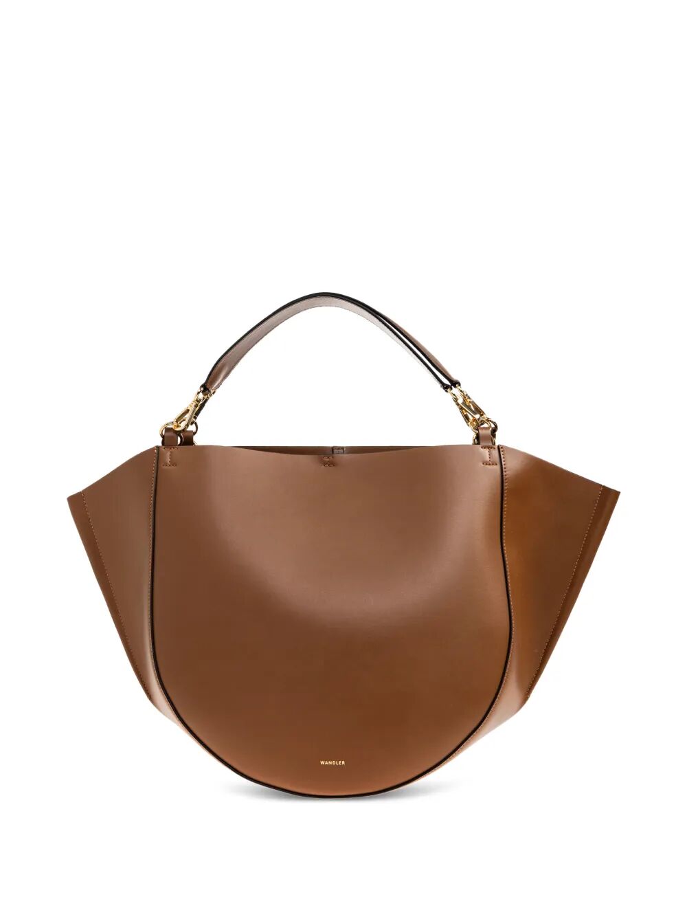 Borsa in pelle marrone con manici