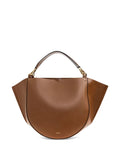 Borsa in pelle marrone con manici