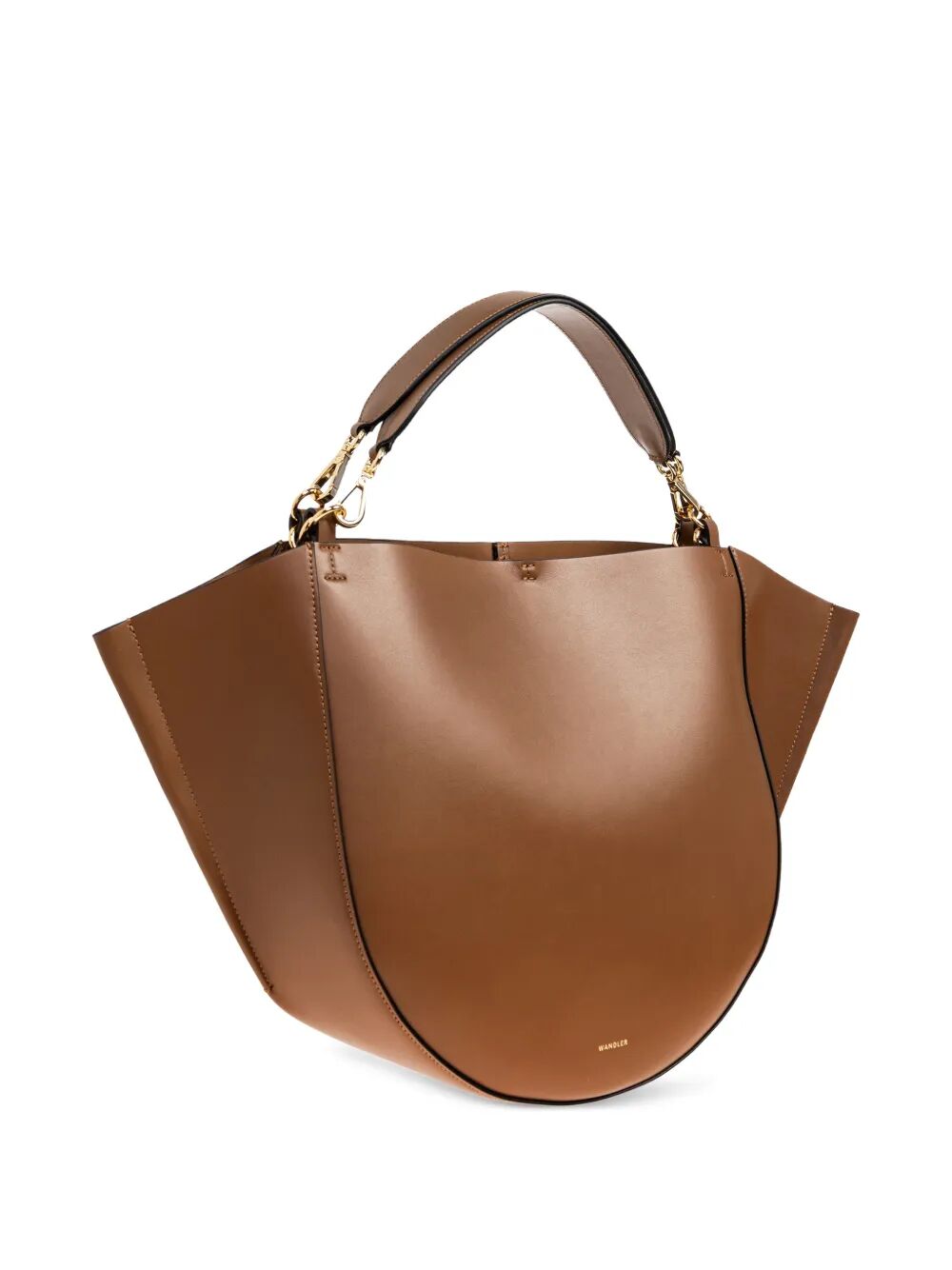 Borsa in pelle marrone con manici