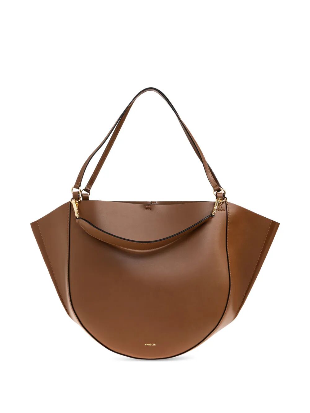 Borsa in pelle marrone con manici