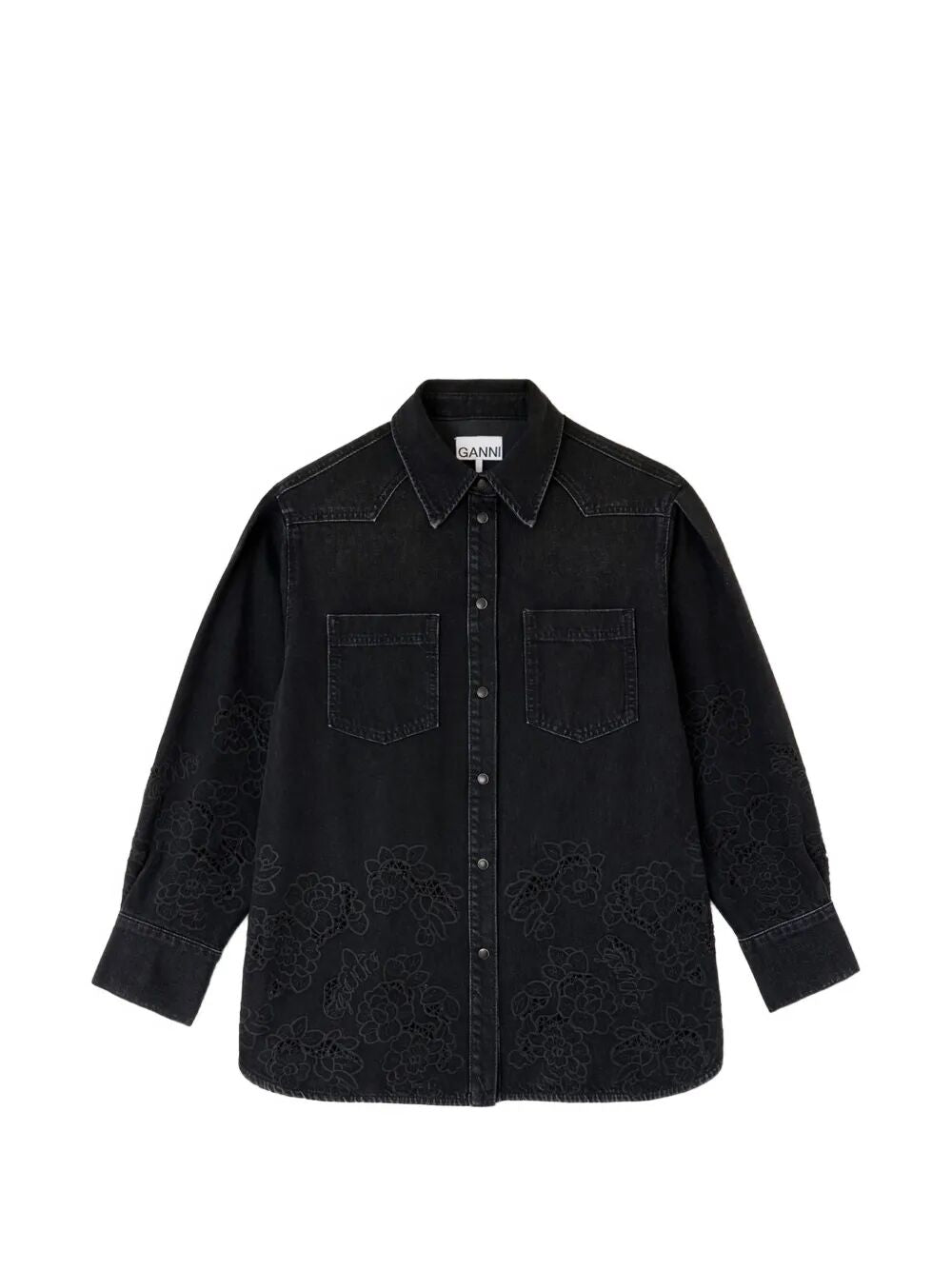 Shirt con Ricami Floreali