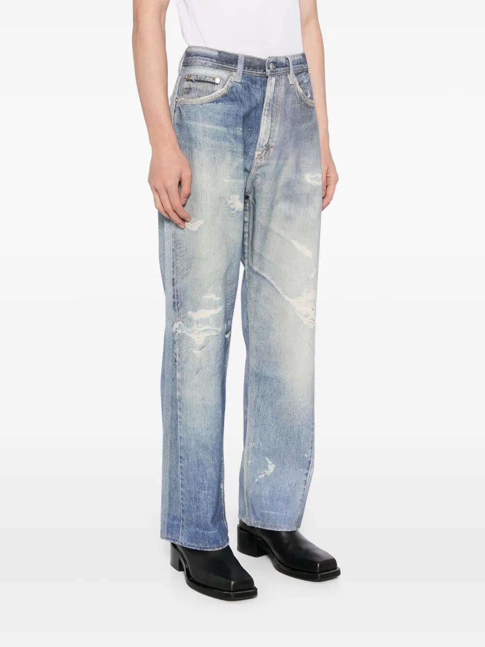 Jeans loose fit effetto vintage wash