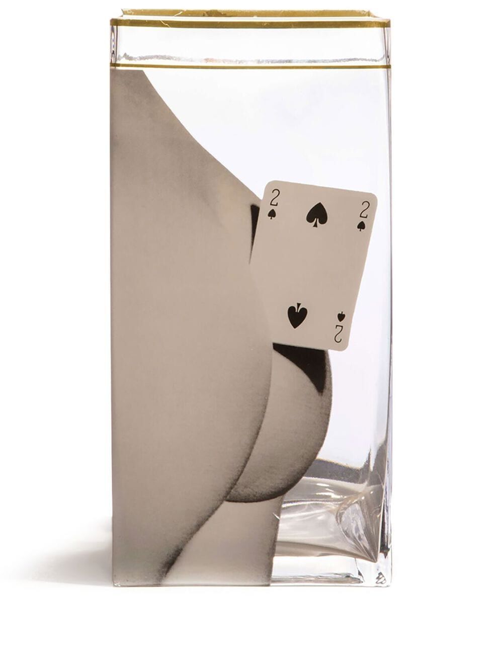 VASO IN VETRO "TOILETPAPER" Cm. 15x15 h.30 - TWO OF SPADES