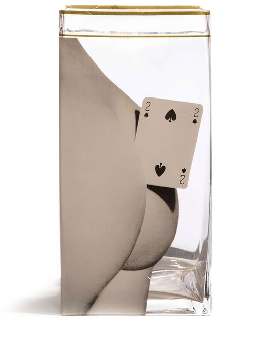 VASO IN VETRO "TOILETPAPER" Cm. 15x15 h.30 - TWO OF SPADES
