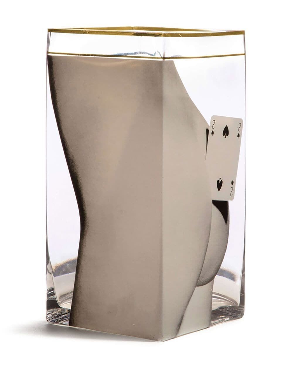 VASO IN VETRO "TOILETPAPER" Cm. 15x15 h.30 - TWO OF SPADES