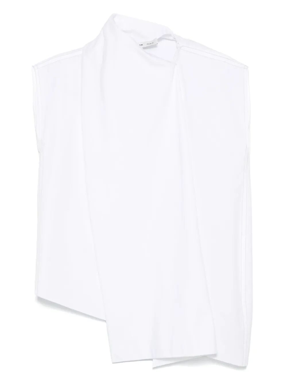 Camicia smanicata con colletto a stola