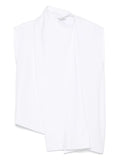 Camicia smanicata con colletto a stola