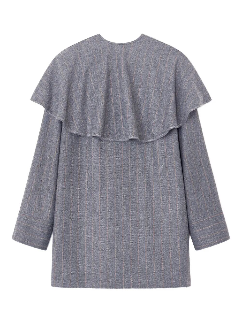 Brushed Wool Stripe Circle Collar Mini Dress