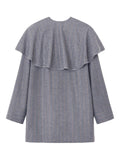 Brushed Wool Stripe Circle Collar Mini Dress