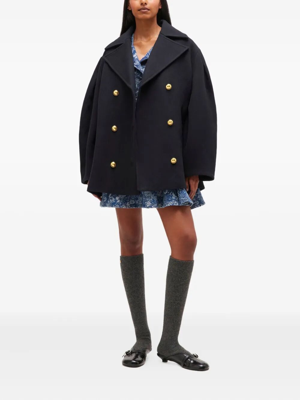 Peacoat Wool Midi Coat