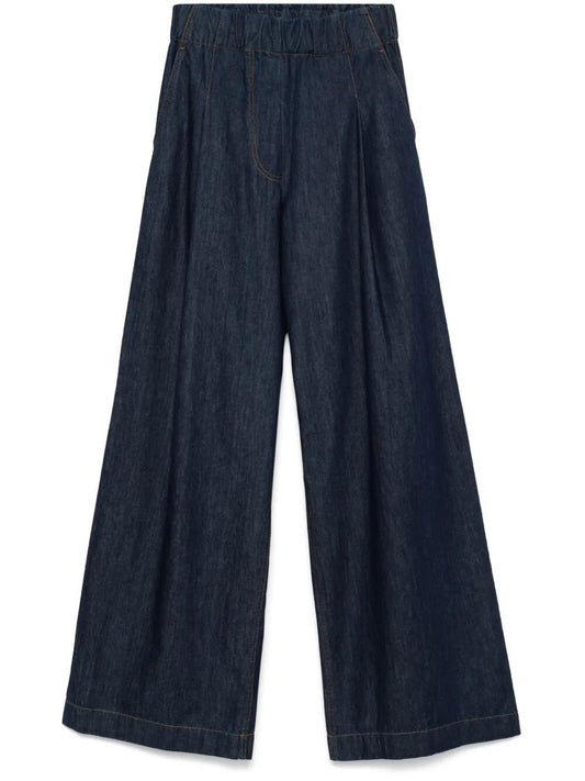 Jeans a palazzo con banda elastica