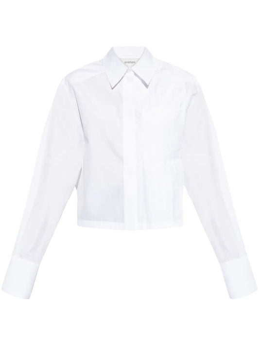 Camicia crop a maniche lunghe