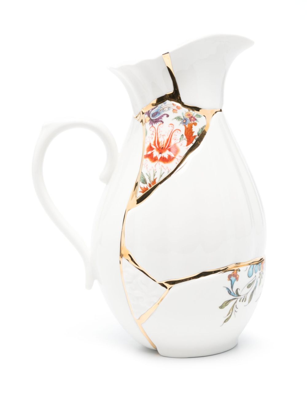 "KINTSUGI" CARAFFA IN PORCELLANA E ORO 18,99X14,23 H. 25,5 CM