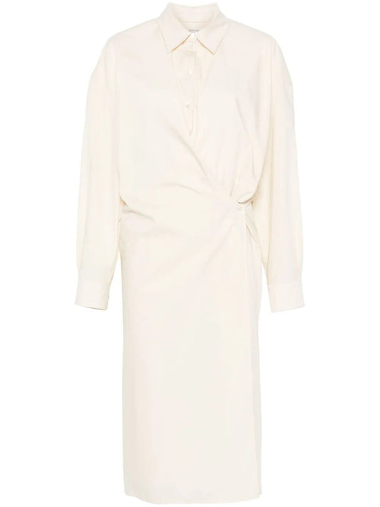 STRAIGHT COLLAR TWISTED DRESS