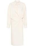 STRAIGHT COLLAR TWISTED DRESS