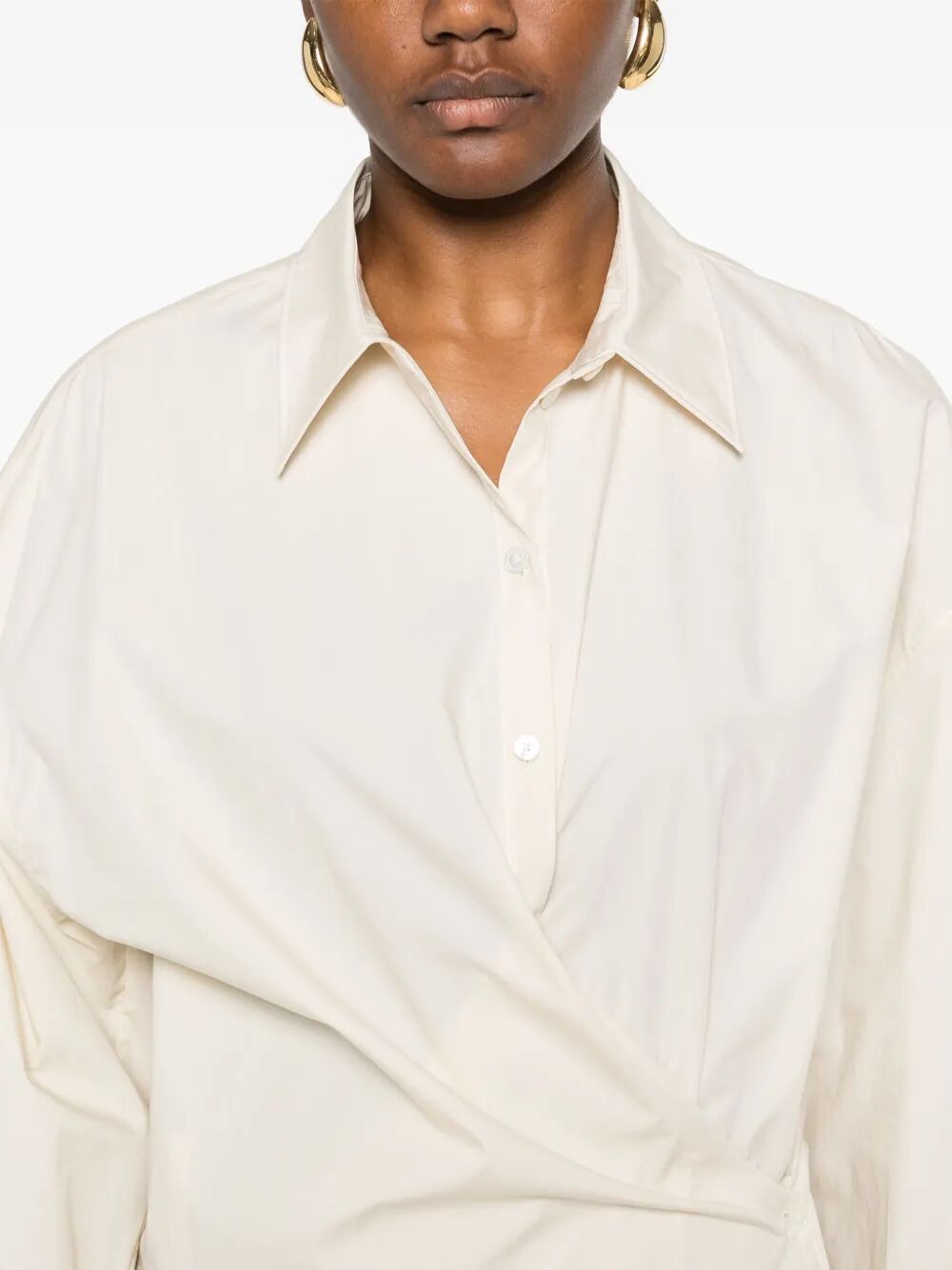 STRAIGHT COLLAR TWISTED DRESS