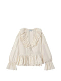 Viscose Silk Habotai Frill Blouse