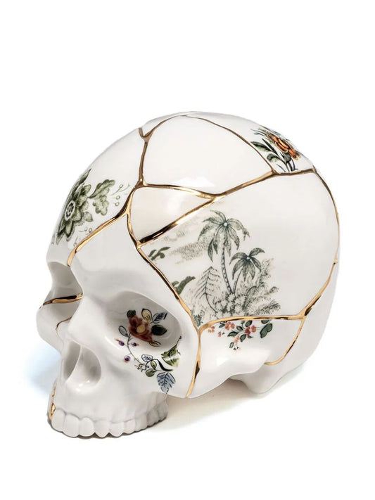 TESCHIO IN PORCELLANA “KINTSUGI SKULL” CM 21 15H 16