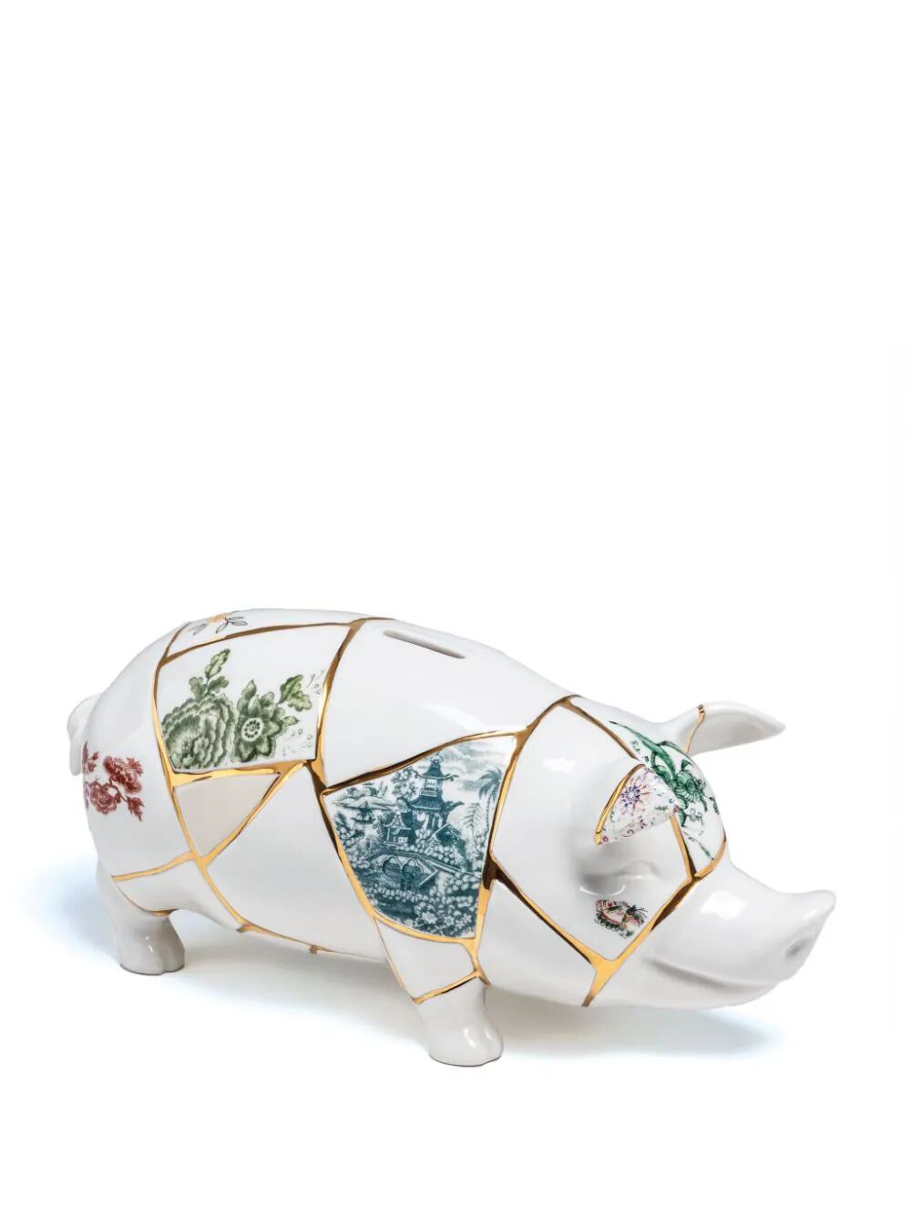 SALVADANAIO IN PORCELLANA “KINTSUGI PIGGY BANK” CM 31.5 13H 14.5