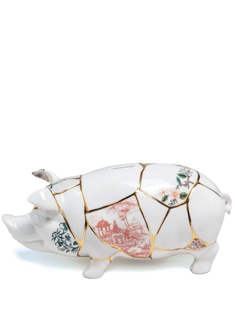 SALVADANAIO IN PORCELLANA “KINTSUGI PIGGY BANK” CM 31.5 13H 14.5