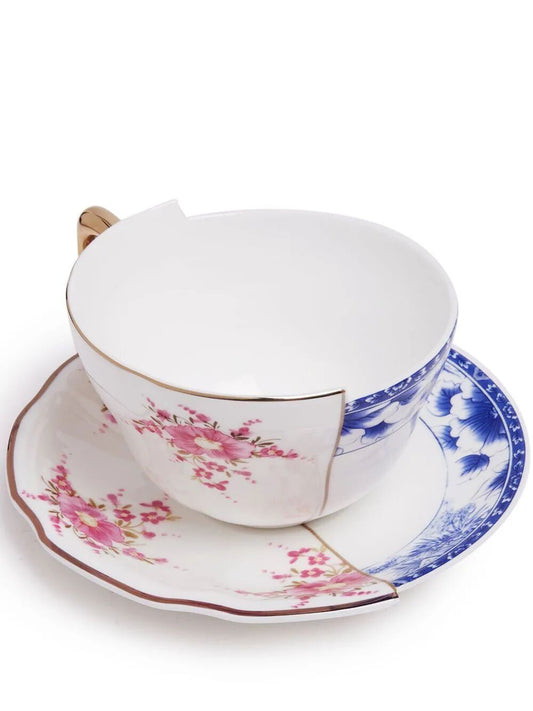 TAZZA DA TÈ CON PIATTINO IN PORCELLANA  "HYBRID-ZENOBIA"