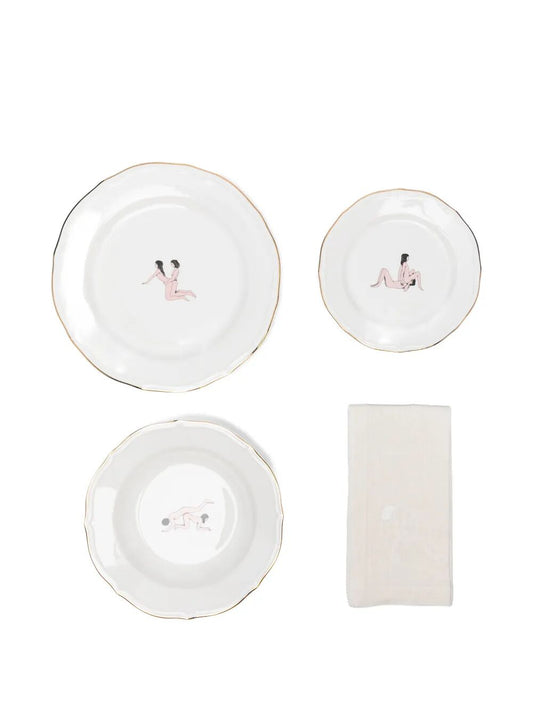 SET 3 PIATTI  “SEIKANTAI5271" + TOV. IN LINO OFFEDER