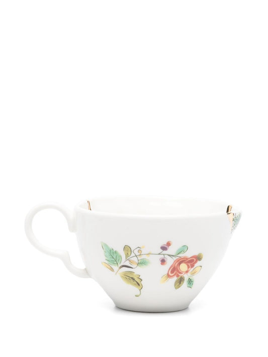 SET DA TE CON TAZZA E PIATTINO IN PORCELLANA E ORO "KINTSUGI" #2