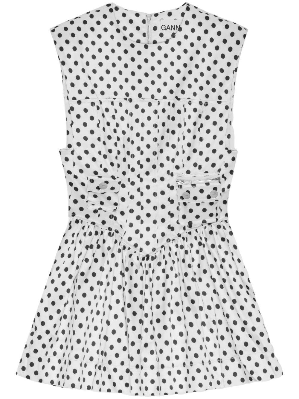 Printed Double Satin Corset Mini Dress