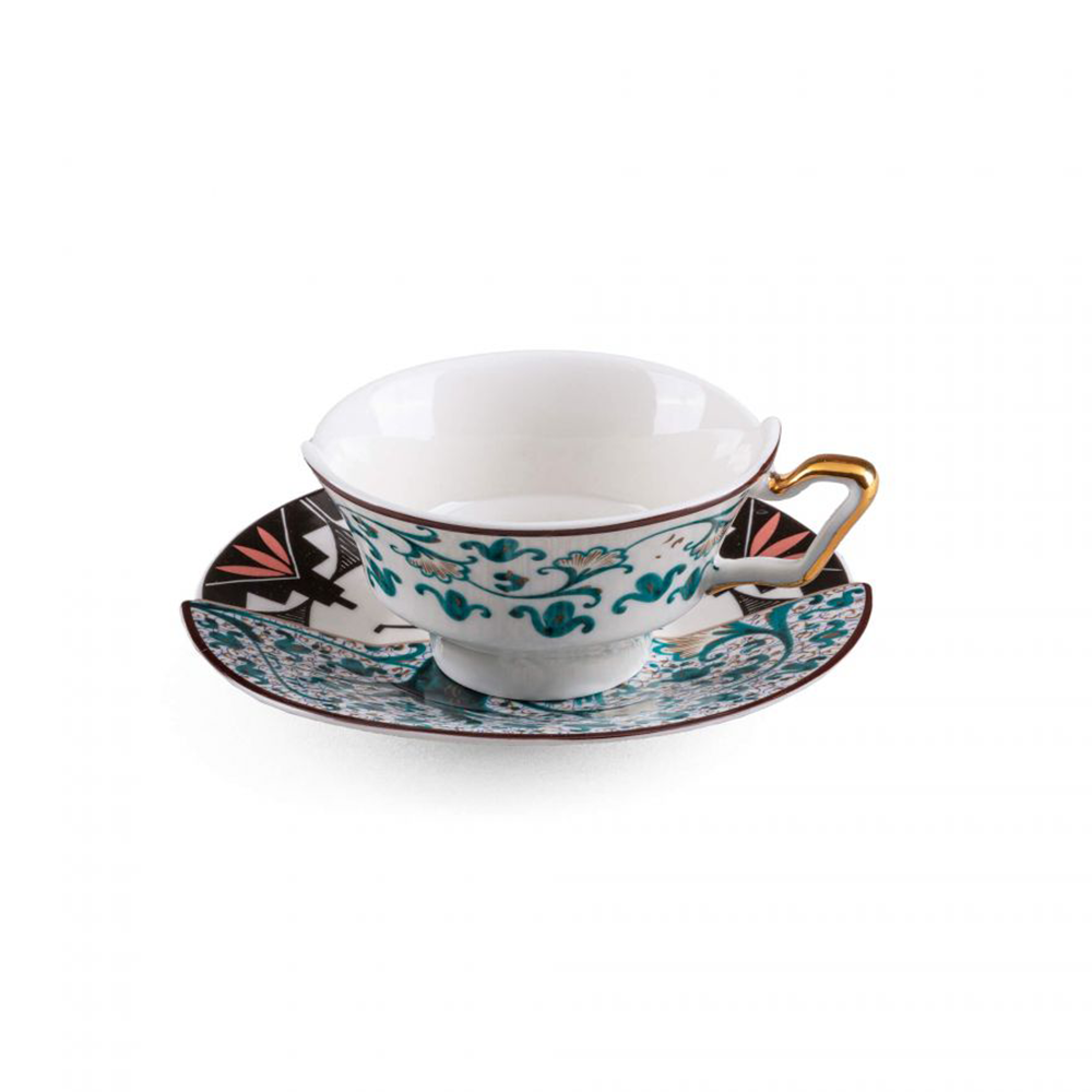 TAZZA DA TÈ CON PIATTINO "HYBRID-ASPERO"