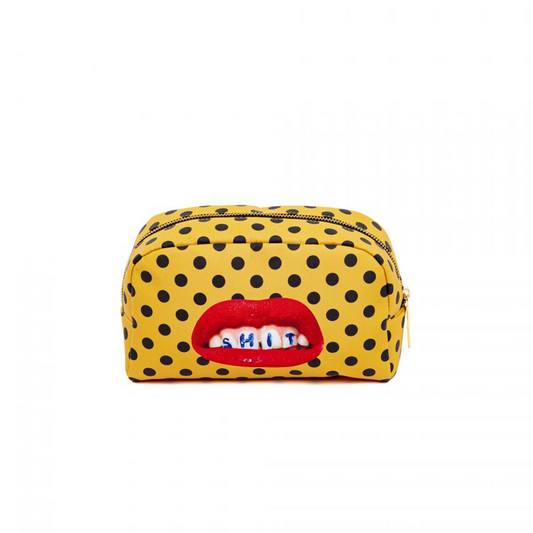 BEAUTY-CASE IN PU STAMPATO "TOILETPAPER" Cm. 23x8 h.13 - SHIT