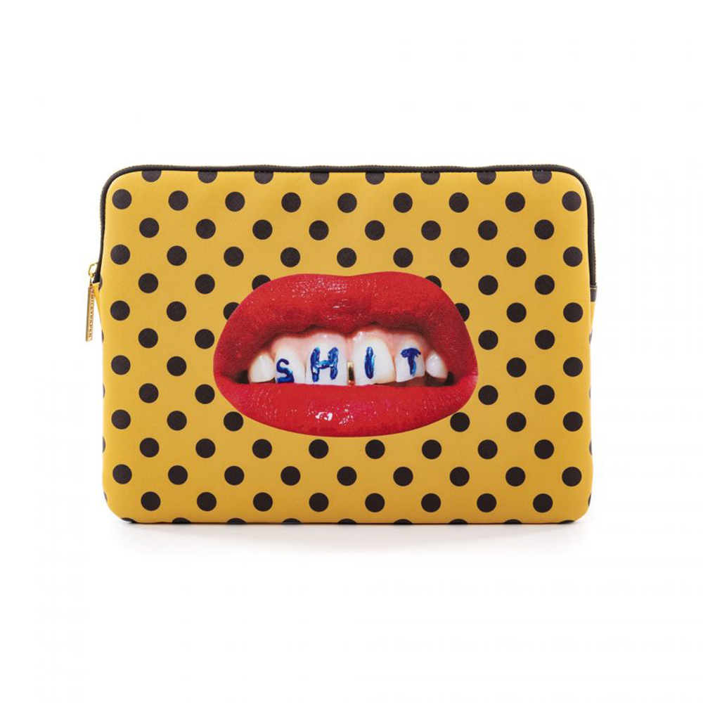 CUSTODIA LAPTOP IN PU STAMPATO "TOILETPAPER" Cm. 34,5x25x2 - SHIT