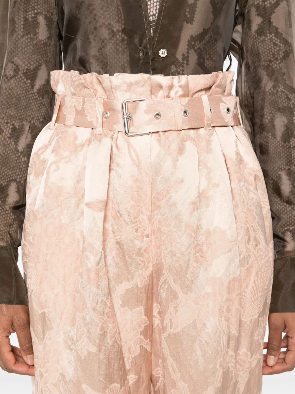 Pantaloni con pence e cintura