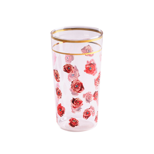BICCHIERE IN VETRO - ROSES