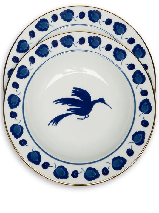SOUP PLATES SET OF 2 PORCELAIN
