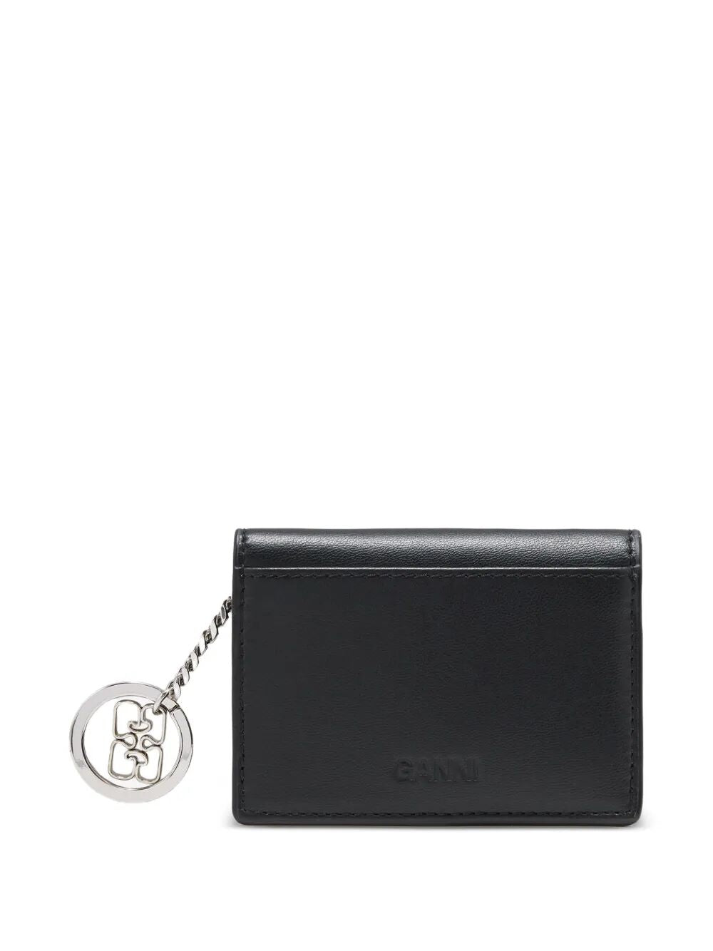 Ganni Card Holder With Flap Blue Dog