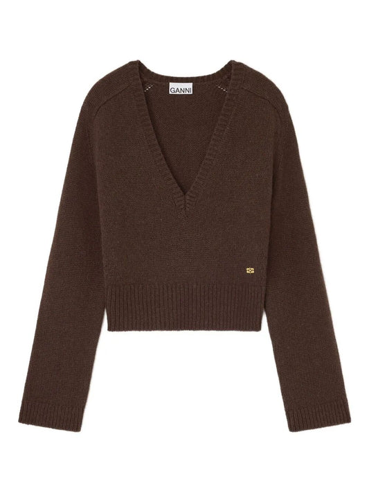 Wool Yak Mix Deep V-neck