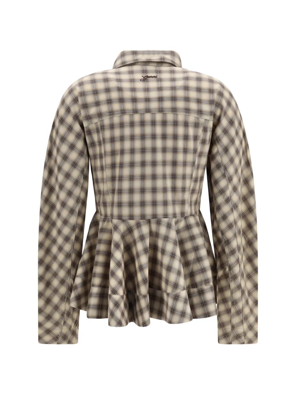 Light Check Flannel Peplum Shirt